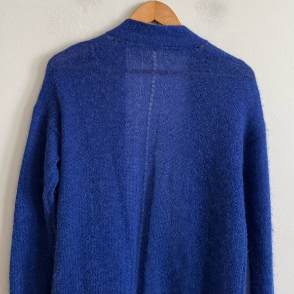 Rebecca Taylor Blue Mohair Alpaca Open Front Long line Cardigan | Size M - Picture 5 of 5